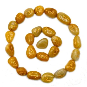 Yellow Jasper Rune Stones Set