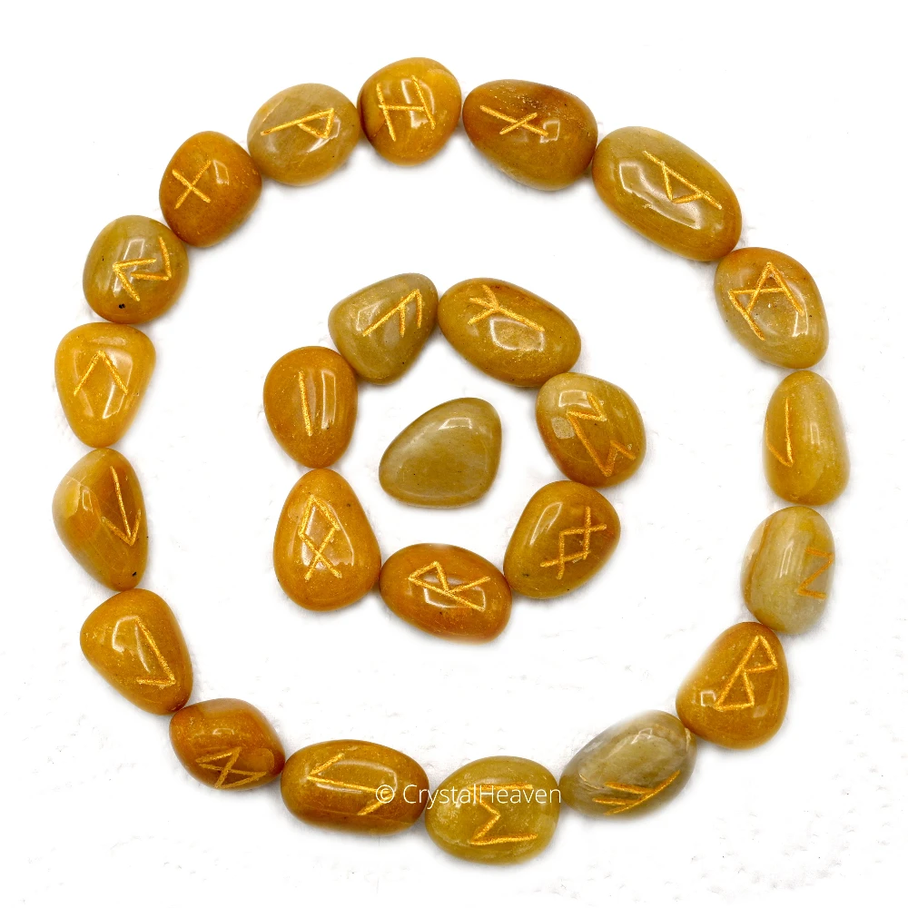 Yellow Jasper Rune Stones Set