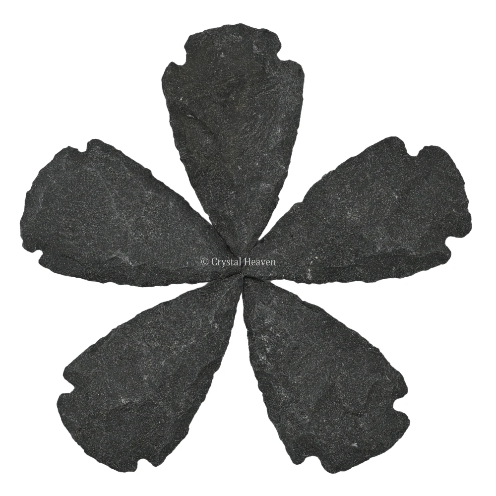 Black Agate Arrowhead - 1" to 1.5" (5 Pieces)