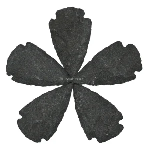 Black Agate Arrowhead - 1" to 1.5" (5 Pieces)