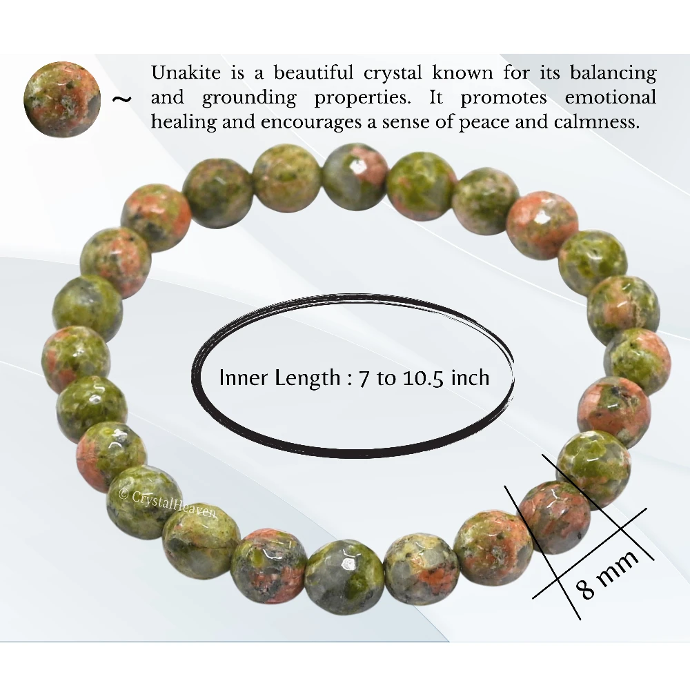 Unakite Bracelet (Faceted-Stretchable) - Image 4