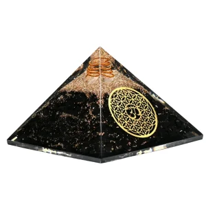 Black Tourmaline Orgone Pyramid (OM Flower Of Life)