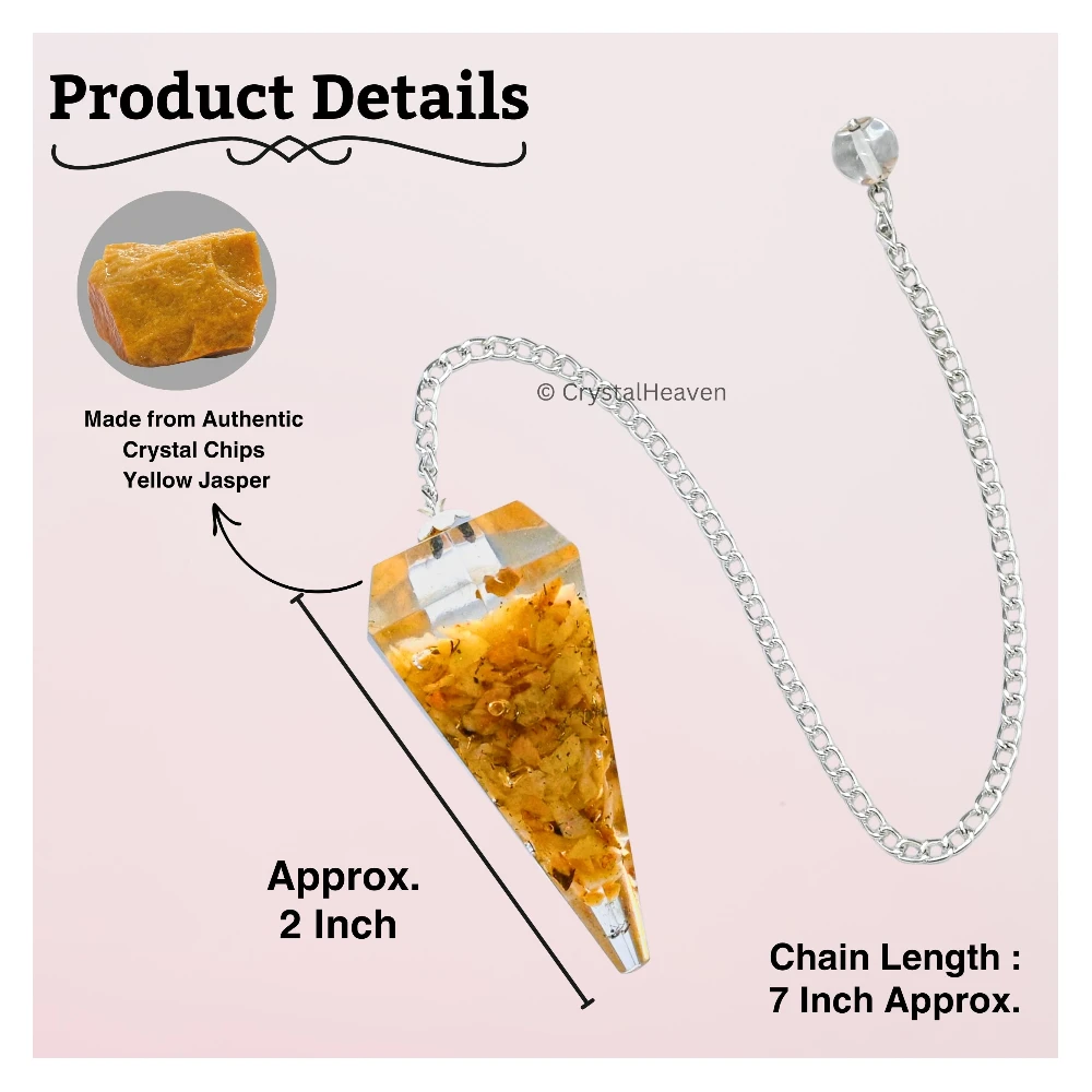 Yellow Jasper Crystal Orgone Pendulum - Image 4