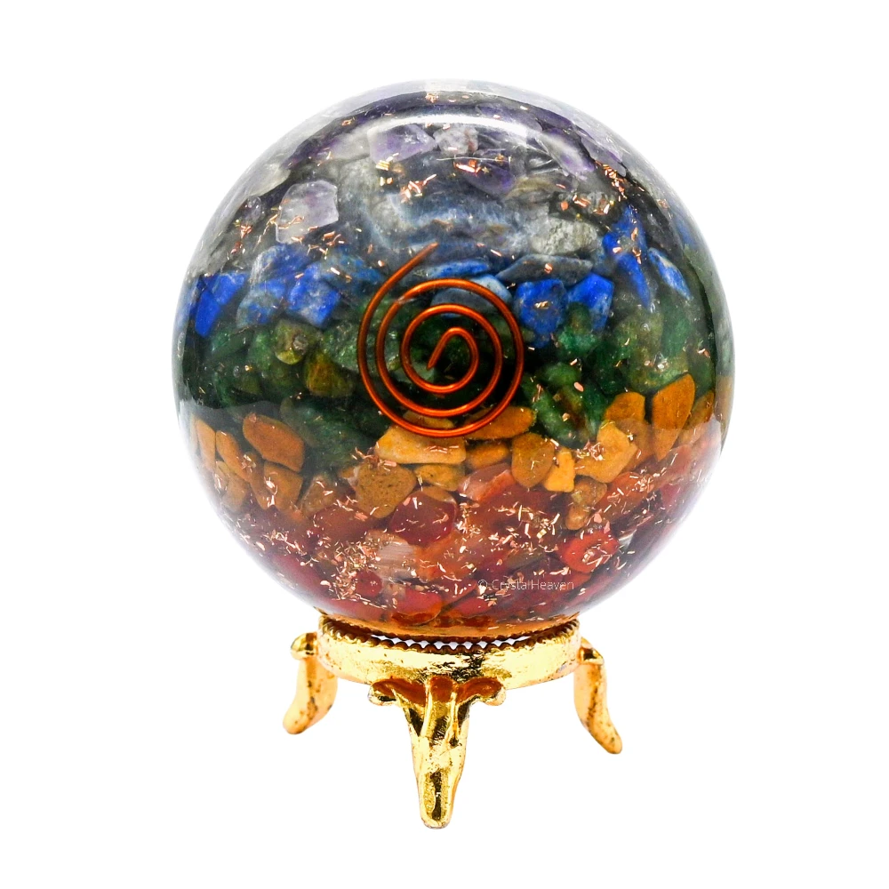 7 Chakra Crystal Orgonite Ball (2.5 Inch)