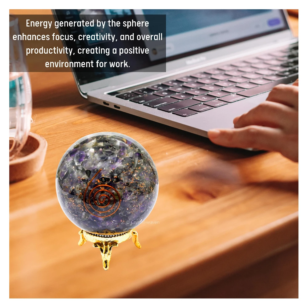 Amethyst Crystal Orgonite Ball (2.5 Inch) - Image 6