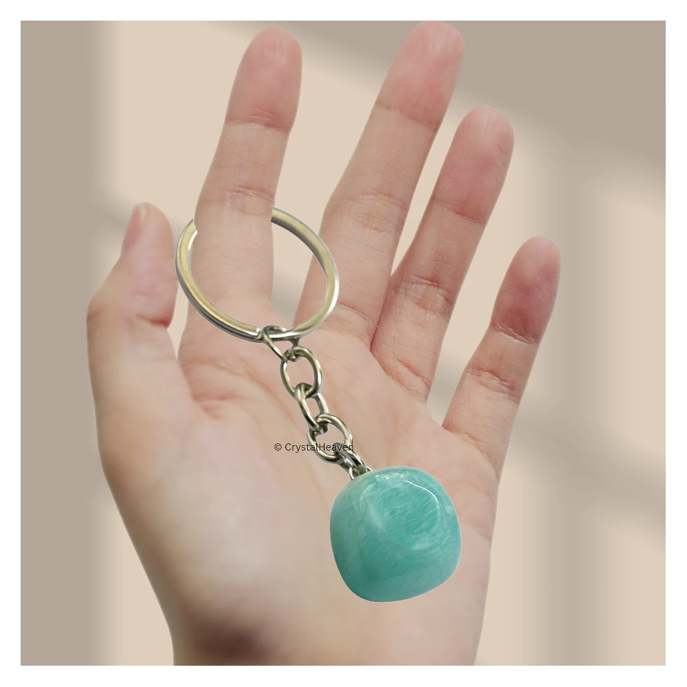 Amazonite Crystal Keychain (Tumbled) - Image 4