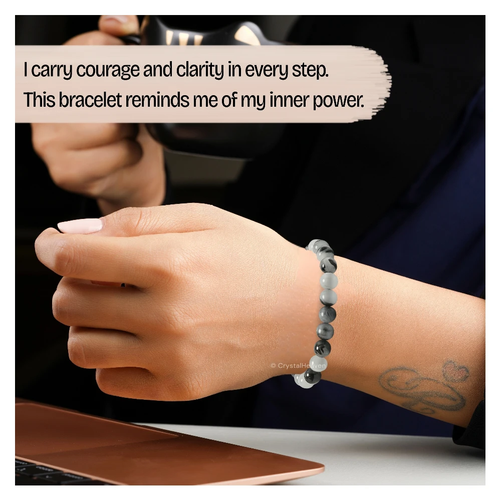 Black Rutilated Quartz Bracelet (Adjustable) - Image 5
