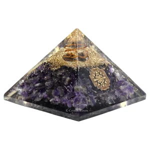 Amethyst Orgone Pyramid (Small Shri Yantra)