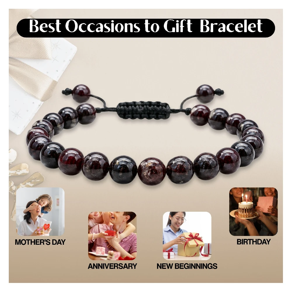 Black Garnet Arfvedsonite Bracelet (Adjustable) - Image 6