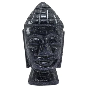Blue Goldstone Buddha Head