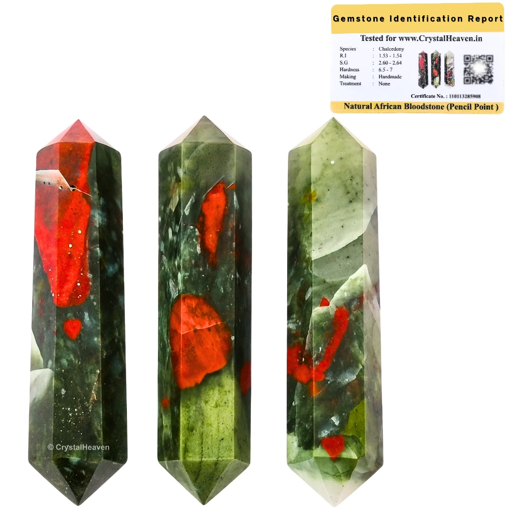 African Bloodstone Pencil Points (Double Terminated) (Set of 10) - Image 2