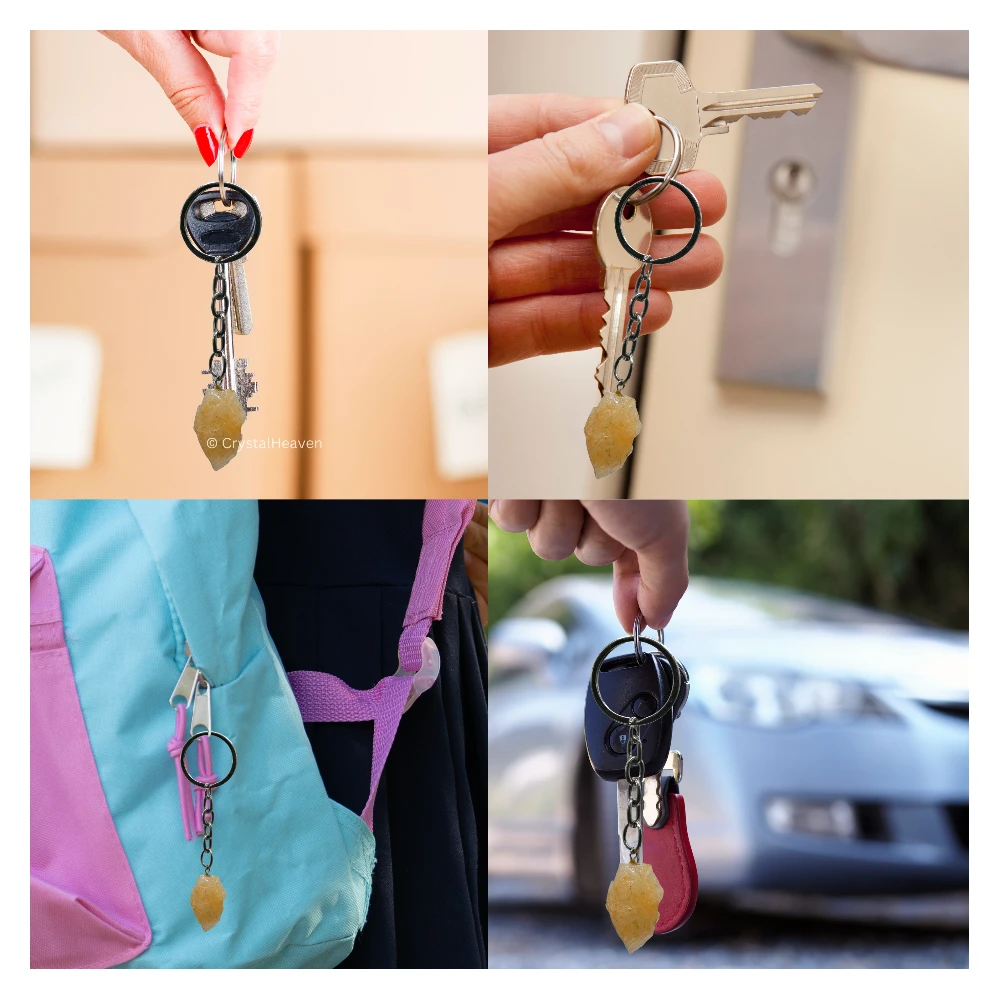 Yellow Aventurine Crystal Keychain (Raw) - Image 6