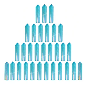 Aqua Aura Quartz Pencil Points (Set of 3)