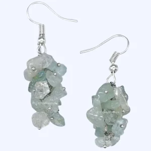 Aquamarine Crystal Earrings (Silver)