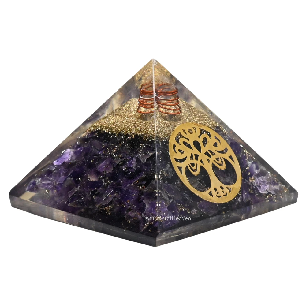 Amethyst Orgone Pyramid (Round tree Of Life)