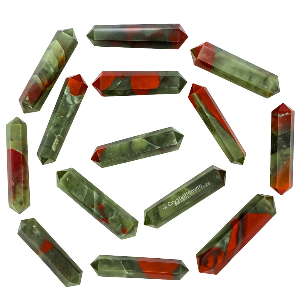 African Bloodstone Pencil Points (Double Terminated) (Set of 10)
