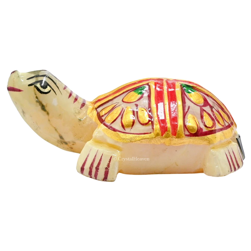 Yellow Aventurine Crystal Gemstone Hand Painted Tortoise (2-3 Inch)