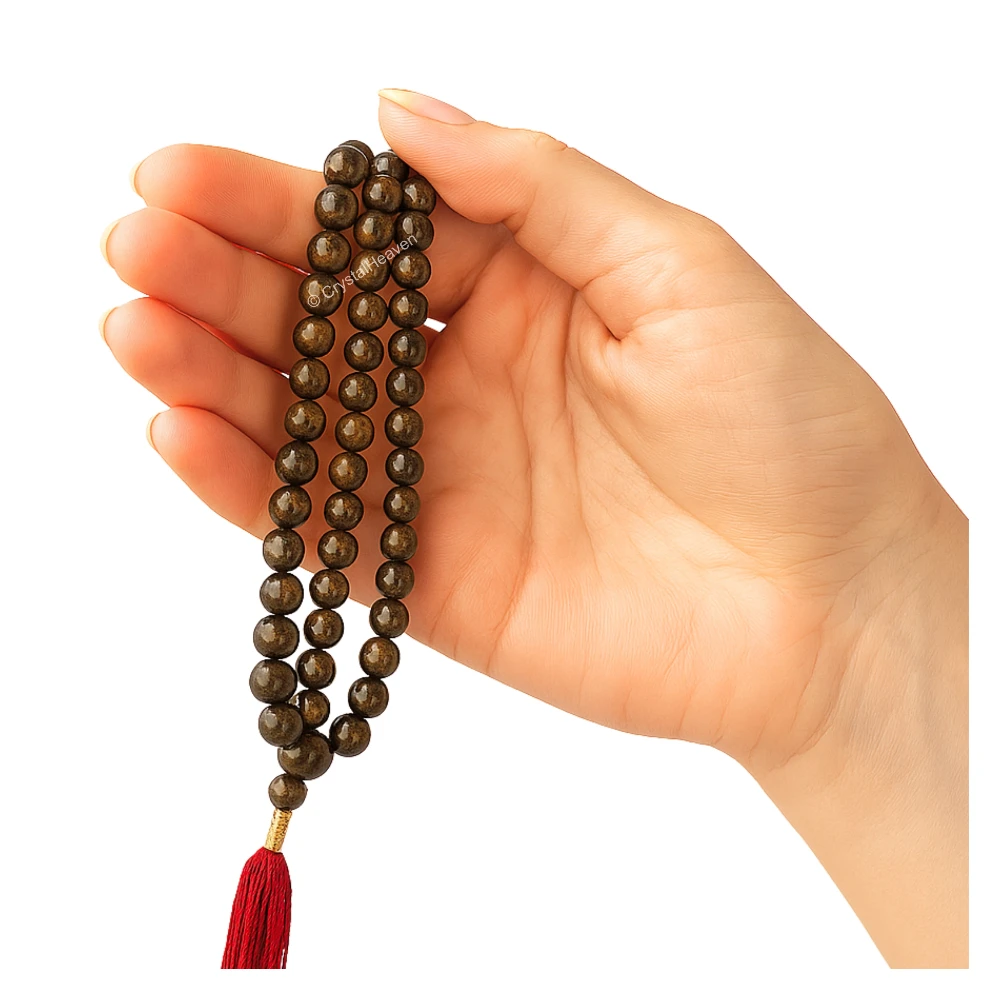 Bronzite Japa Mala (Without Knot) - Image 4