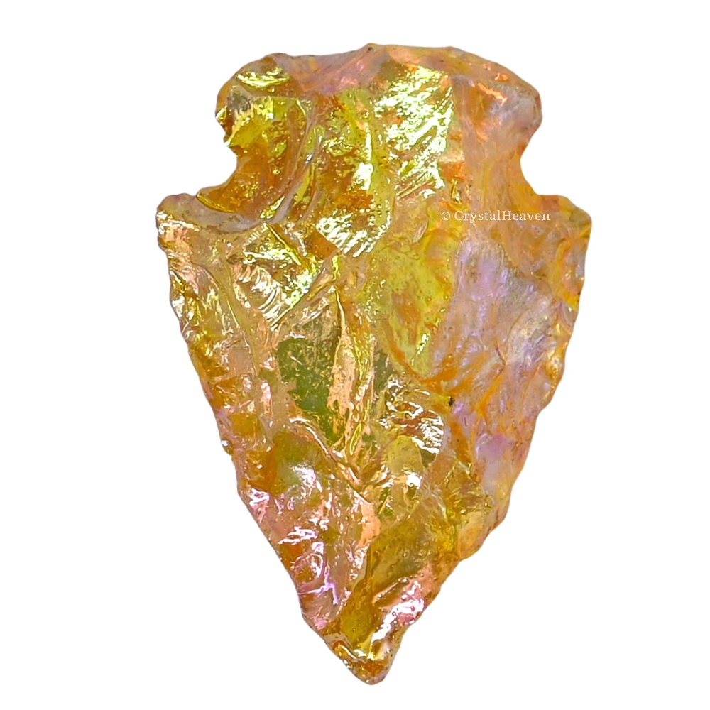 Yellow Aura Quartz Arrowhead - 1" to 1.5" (25 Pieces) - Image 2