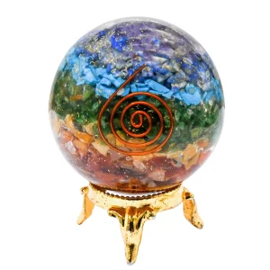 7 Chakra Crystal Orgonite Ball (2 Inch)