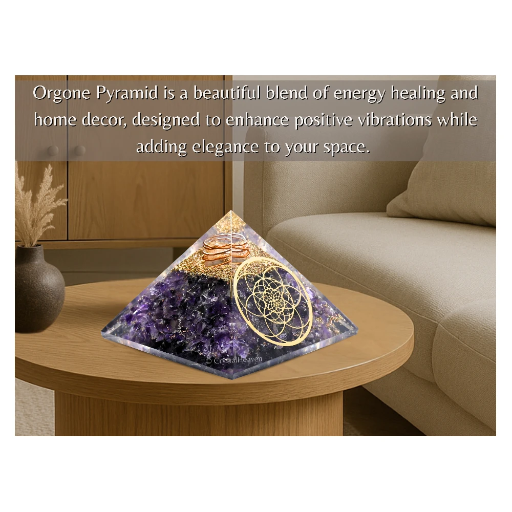 Amethyst Orgone Pyramid (Seed Of Life) - Image 5