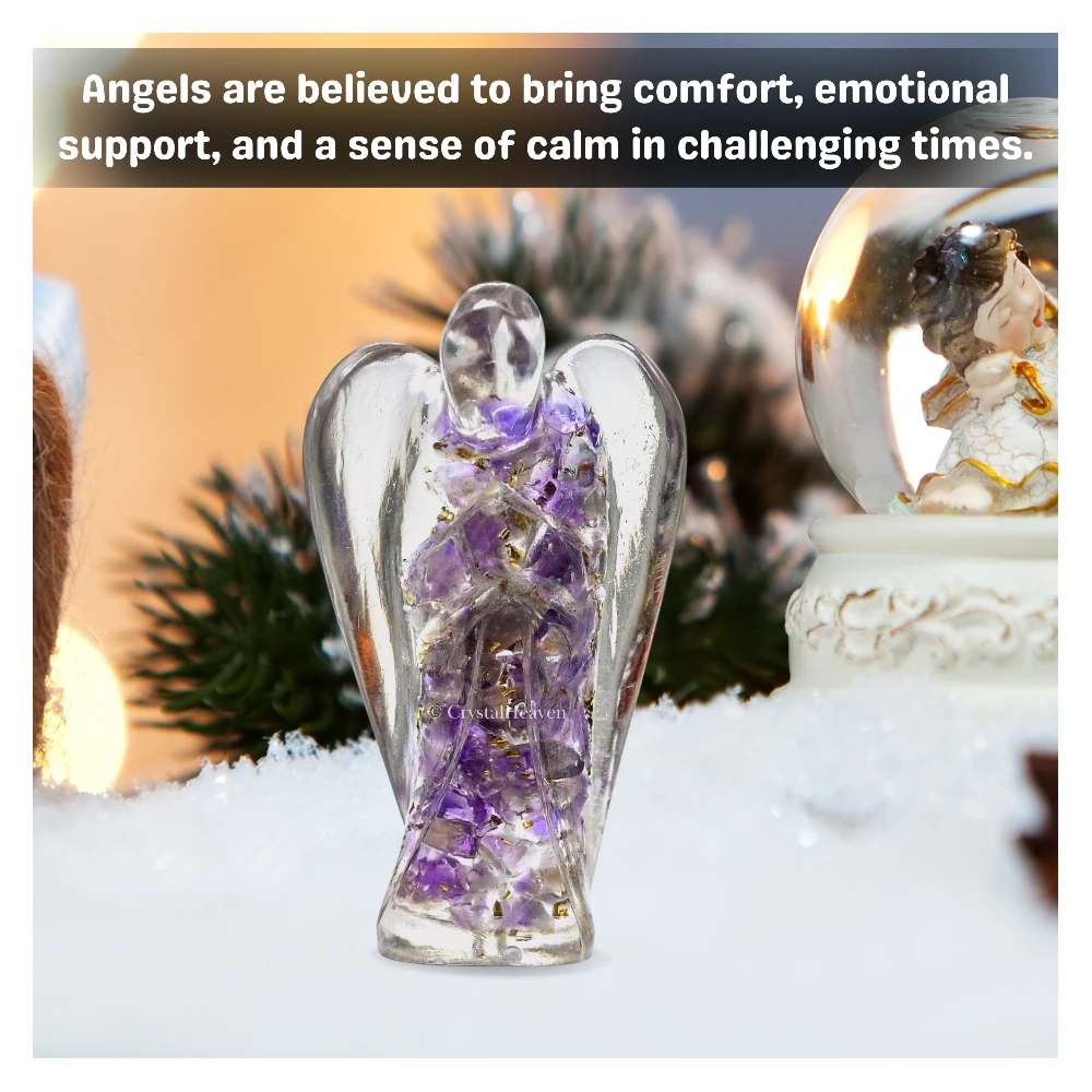 Amethyst Crystal Orgone Angel (2 Inch) - Image 5