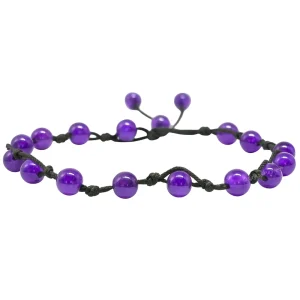 Amethyst Anklet (Hand Knotted)