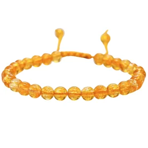 Citrine Onyx Healing Crystal Bracelets - 6mm Beads (Adjustable)