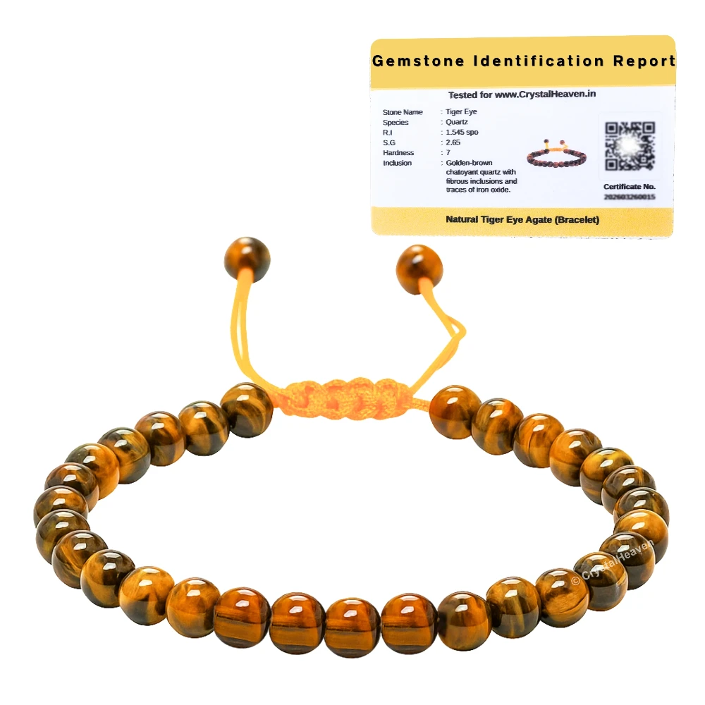 Tiger Eye Healing Crystal Bracelets - 6mm Beads (Adjustable) - Image 2