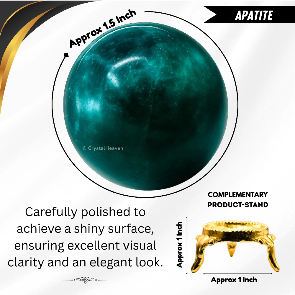 Blue Apatite Sphere (1.5 Inch) - Image 3