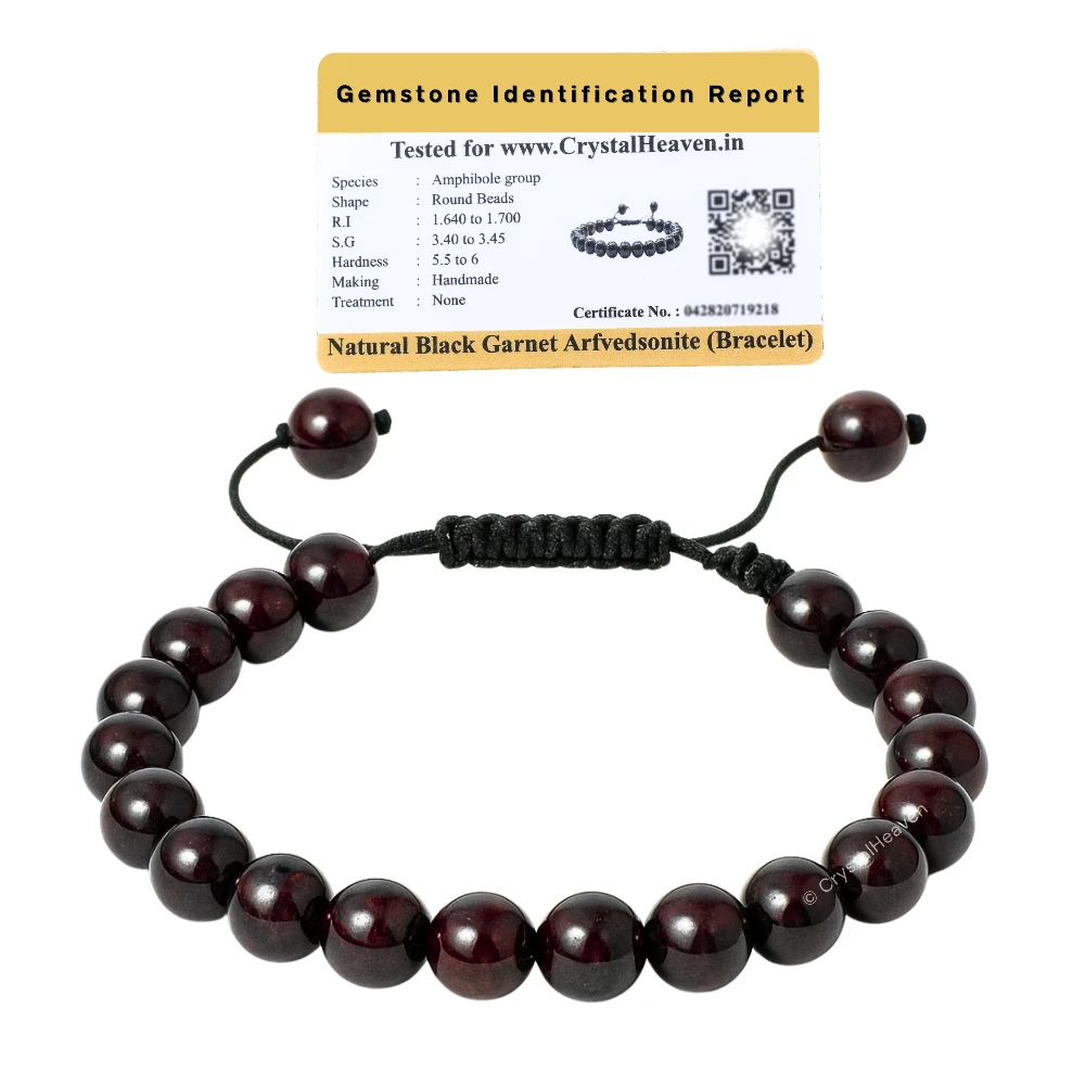 Black Garnet Arfvedsonite Bracelet (Adjustable) - Image 2