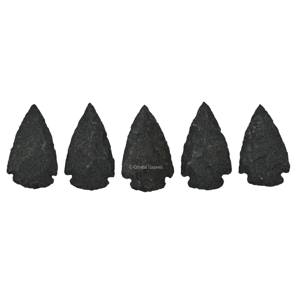 Black Agate Arrowhead - 1" to 1.5" (5 Pieces) - Image 3