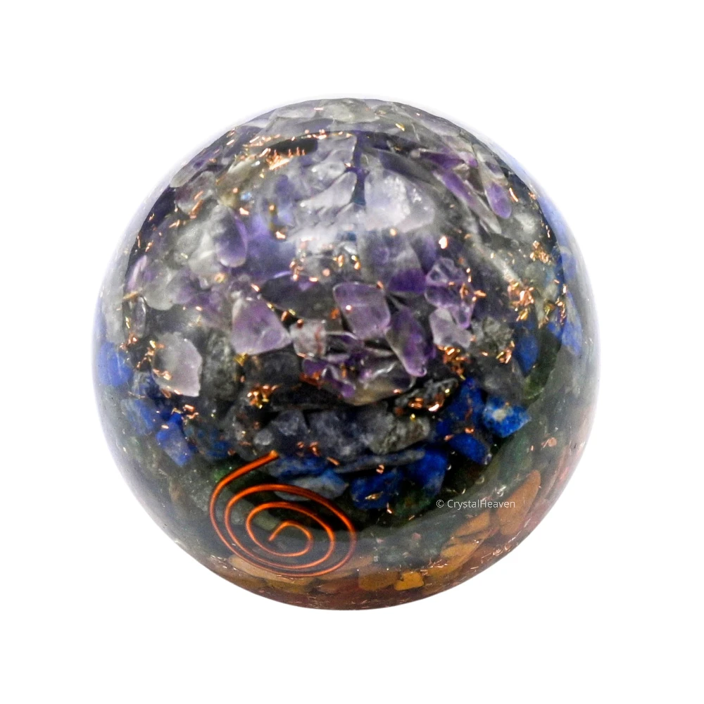7 Chakra Crystal Orgonite Ball (2.5 Inch) - Image 2