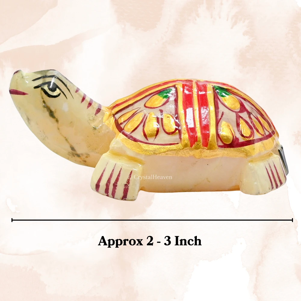 Yellow Aventurine Crystal Gemstone Hand Painted Tortoise (2-3 Inch) - Image 2