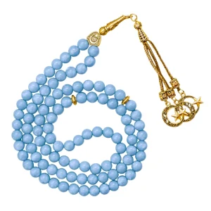 Angelite Crystal Tasbih (Gold)