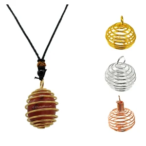Carnelian Necklace - Spiral Cage with Tumble