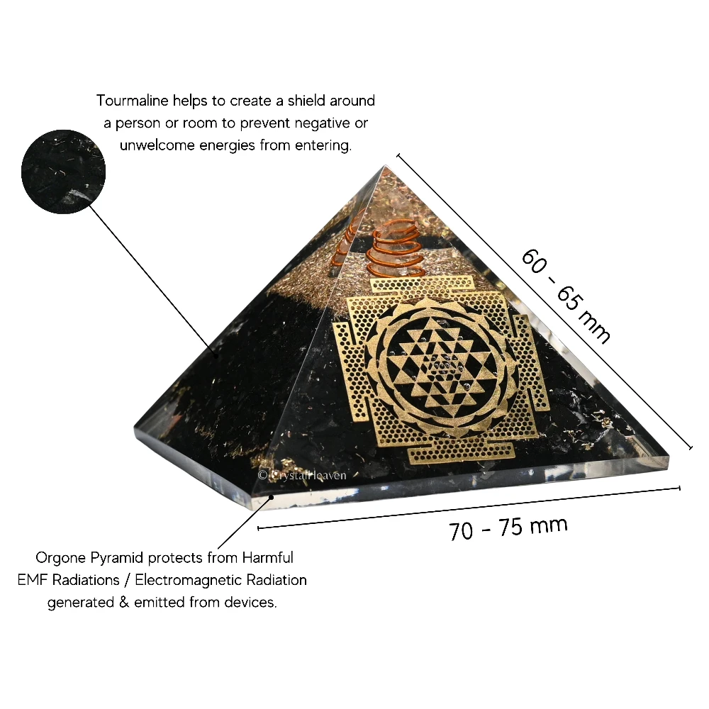 Black Tourmaline Orgone Pyramid (Shriyantra) - Image 3