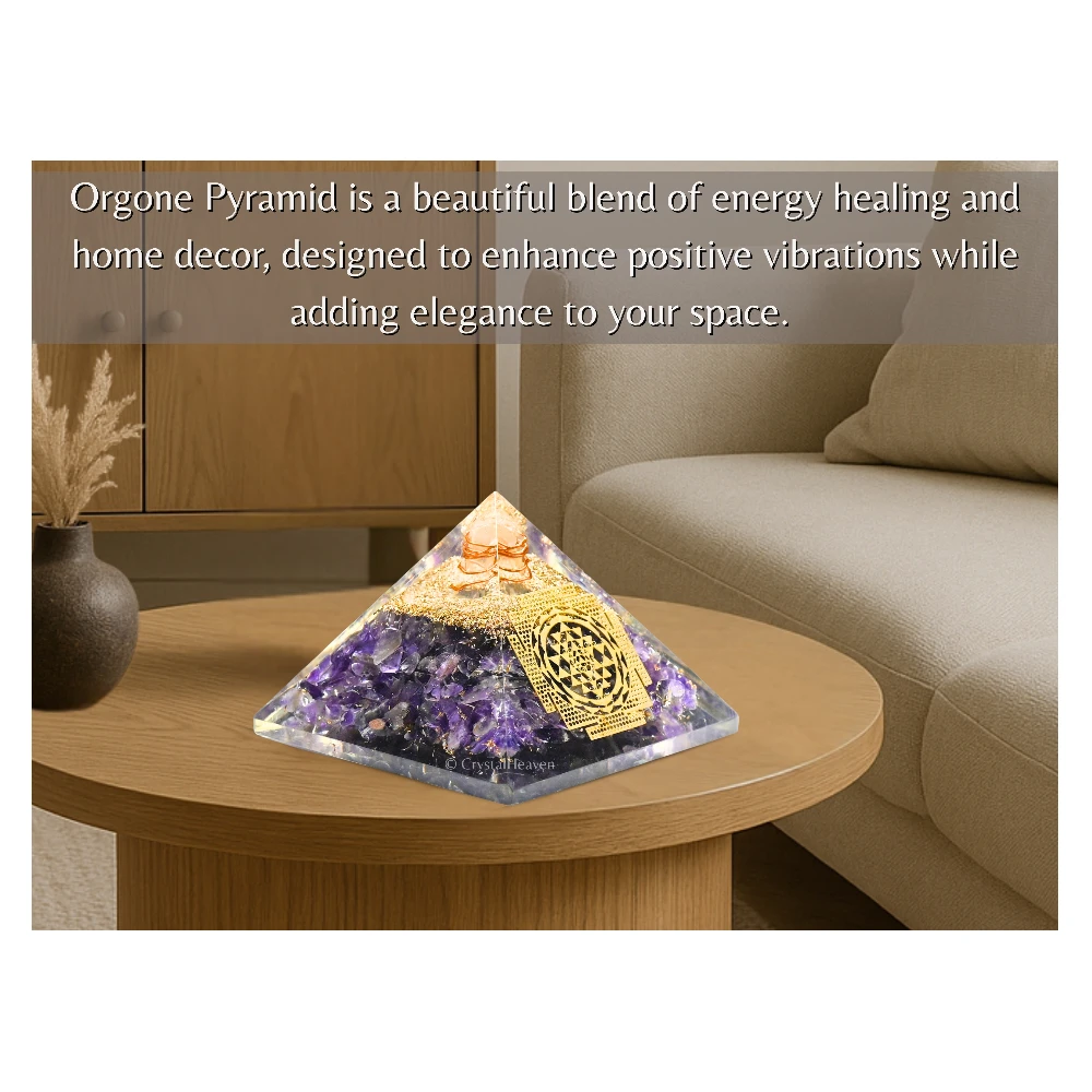 Amethyst Orgone Pyramid (Shriyantra) - Image 5