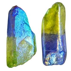 Apple-Tanzine Aura Quartz Crystals Raw Points (2 Pieces)