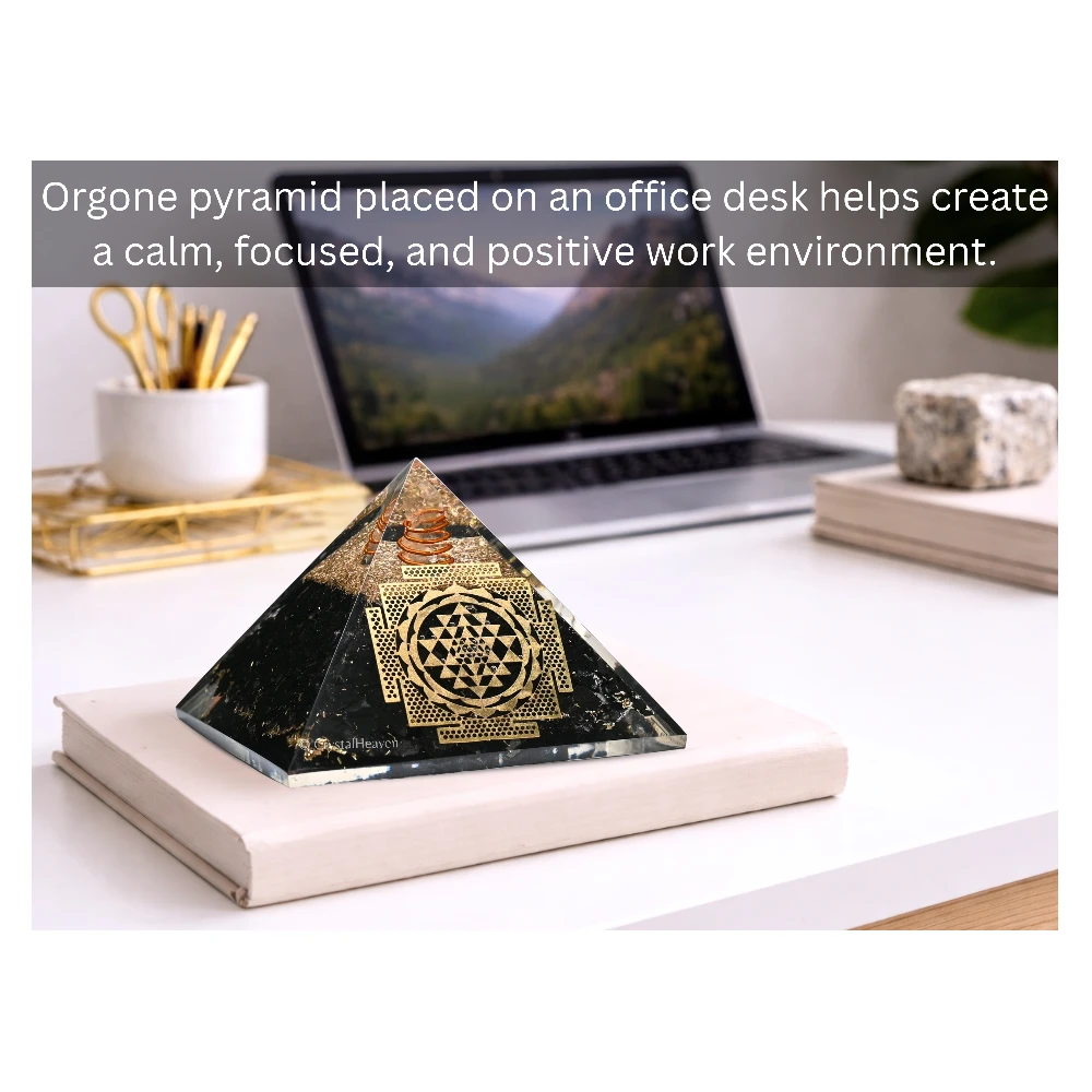 Black Tourmaline Orgone Pyramid (Shriyantra) - Image 4