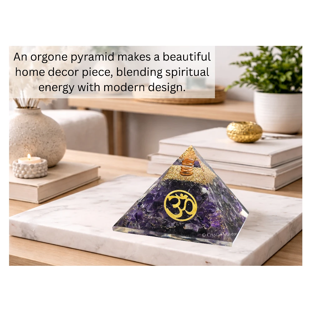 Amethyst Orgone Pyramid (Small OM) - Image 6