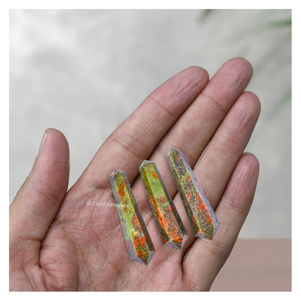 Unakite Pencil Points (Double Terminated) (Set of 3) - Image 3