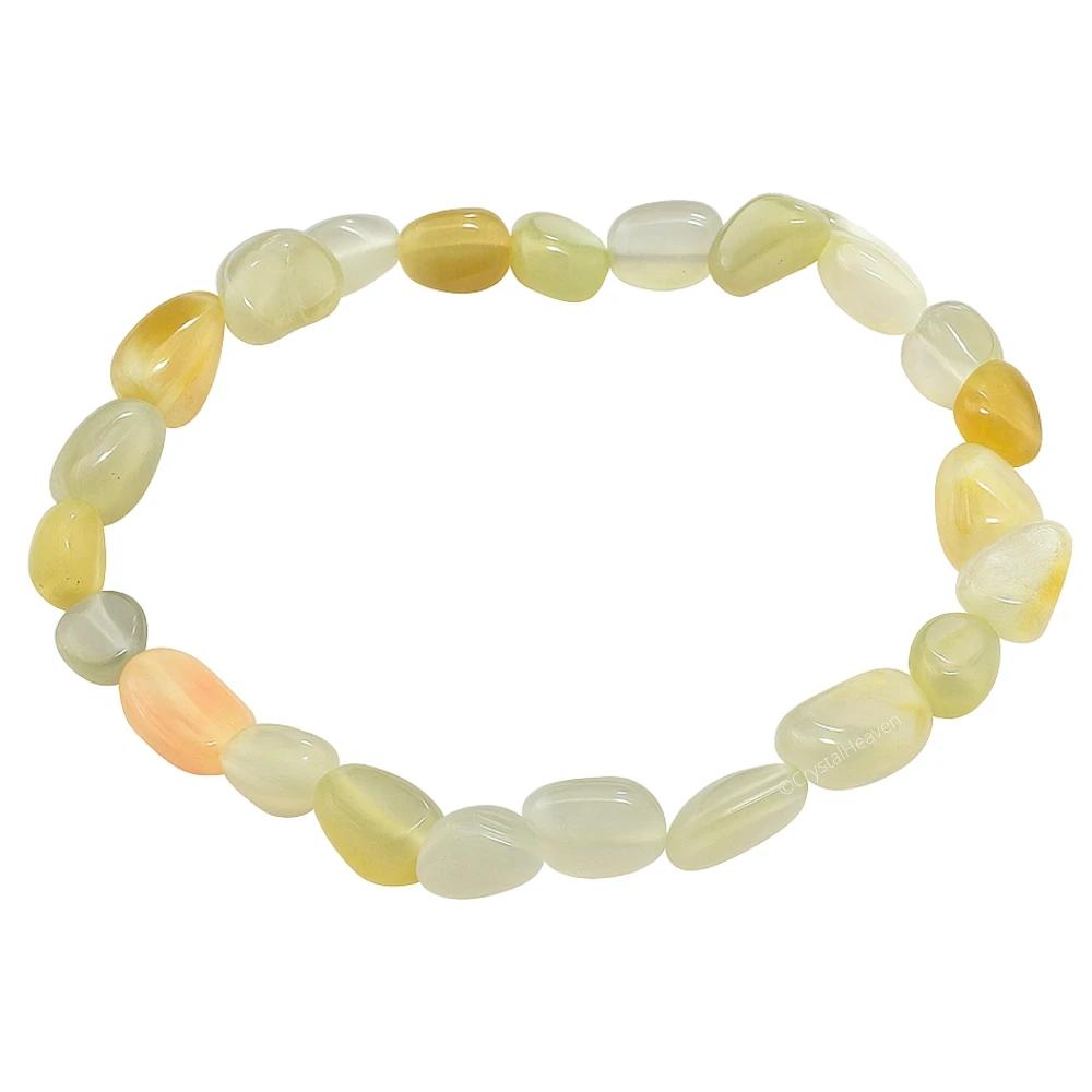 White Moonstone Tumbled Bracelet (Elastic) - Image 4