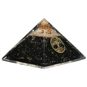 Black Tourmaline Orgone Pyramid (Small Tree Of life)