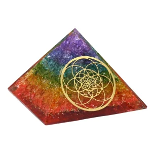 7 Chakra Onyx Orgone Pyramid (Seed Of Life)